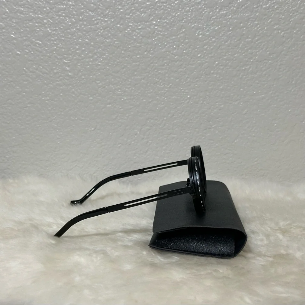 Adjustable Tint Polarized Round Sunglasses, Color All Black